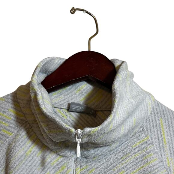 Columbia Women's Off White Gray Yellow Stripe Fleece Pullover Shirt Top Size XL - Picture 4 of 6